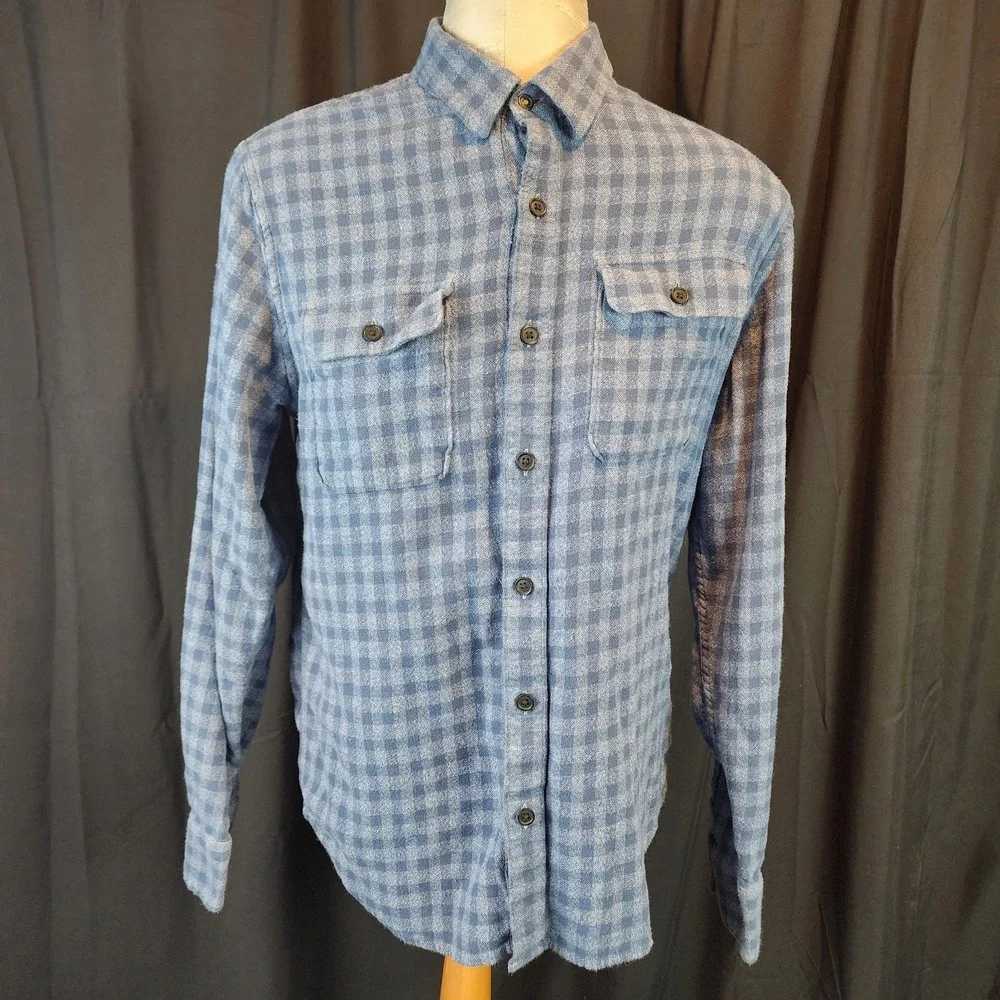 LOT OF 2 Lucky Brand Mens Saturday Stretch Long Sleeve‎ Flannel Shirt Small S